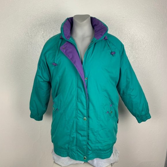 Izzy by Descente Blue and Purple 90s Ski Jacket Sn - Picture 1 of 7